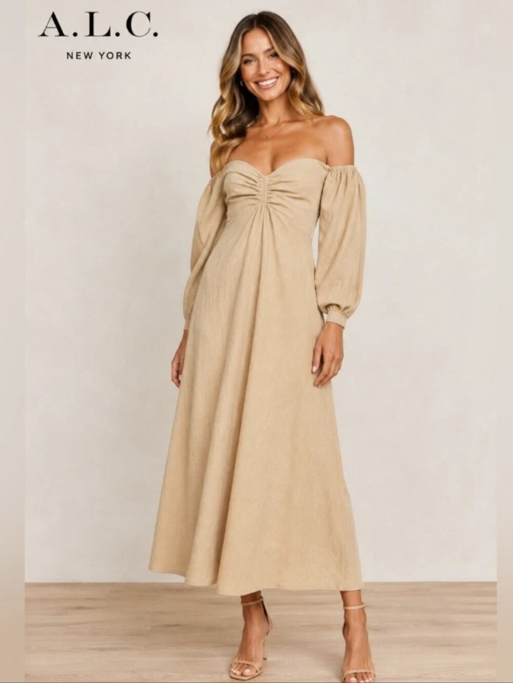 A.L.C. Calley Off the Shoulder Maxi Dress US6-Retail $595 EUC-revolve-theory
